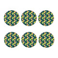 Yellow Orchid Pattern Print Coaster Set