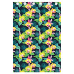 Yellow Orchid Pattern Print Curtain