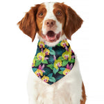 Yellow Orchid Pattern Print Dog Bandana