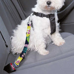 Yellow Orchid Pattern Print Dog Seat Belt