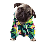 Yellow Orchid Pattern Print Dog Zip Up Hoodie