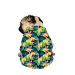 Yellow Orchid Pattern Print Dog Zip Up Jacket