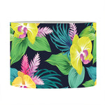 Yellow Orchid Pattern Print Drum Lamp Shade