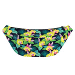 Yellow Orchid Pattern Print Fanny Pack