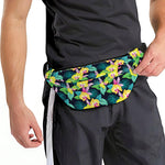 Yellow Orchid Pattern Print Fanny Pack