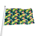Yellow Orchid Pattern Print Flag