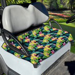 Yellow Orchid Pattern Print Golf Cart Seat Cover