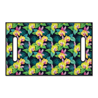 Yellow Orchid Pattern Print Golf Cart Seat Cover
