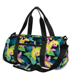 Yellow Orchid Pattern Print Gym Bag