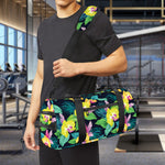Yellow Orchid Pattern Print Gym Bag