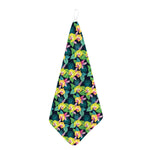 Yellow Orchid Pattern Print Hand Towel