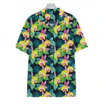 Yellow Orchid Pattern Print Hawaiian Shirt
