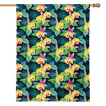 Yellow Orchid Pattern Print House Flag