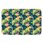 Yellow Orchid Pattern Print Indoor Door Mat
