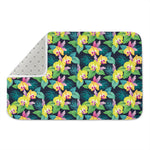 Yellow Orchid Pattern Print Indoor Door Mat