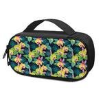 Yellow Orchid Pattern Print Insulin Cooler Travel Case