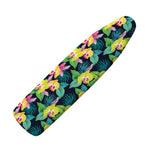 Yellow Orchid Pattern Print Ironing Board Cover