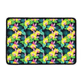Yellow Orchid Pattern Print Kitchen Mat
