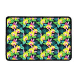 Yellow Orchid Pattern Print Kitchen Mat