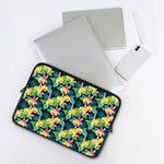 Yellow Orchid Pattern Print Laptop Sleeve