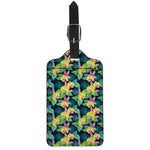 Yellow Orchid Pattern Print Luggage Tag