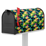 Yellow Orchid Pattern Print Mailbox Cover