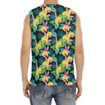 Yellow Orchid Pattern Print Men's Fitness Tank Top