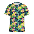 Yellow Orchid Pattern Print Men's Athletic T-Shirt