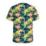 Yellow Orchid Pattern Print Men's Sports T-Shirt