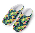 Yellow Orchid Pattern Print Mesh Casual Shoes