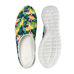 Yellow Orchid Pattern Print Mesh Casual Shoes