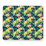 Yellow Orchid Pattern Print Mouse Pad