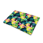 Yellow Orchid Pattern Print Pet Cooling Mat Cover