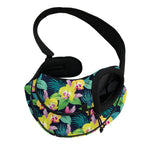 Yellow Orchid Pattern Print Pet Sling Carrier