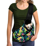 Yellow Orchid Pattern Print Pet Sling Carrier