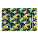 Yellow Orchid Pattern Print Placemat