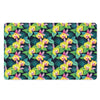 Yellow Orchid Pattern Print Polyester Doormat