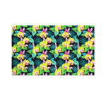 Yellow Orchid Pattern Print Polyester Flag