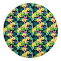 Yellow Orchid Pattern Print Round Blanket