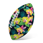 Yellow Orchid Pattern Print Rugby Ball