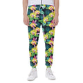 Yellow Orchid Pattern Print Joggers