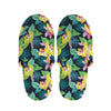 Yellow Orchid Pattern Print Slippers