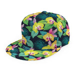 Yellow Orchid Pattern Print Snapback Cap