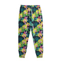 Yellow Orchid Pattern Print Sweatpants