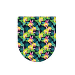 Yellow Orchid Pattern Print Toilet Lid Cover