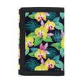 Yellow Orchid Pattern Print Trifold Wallet