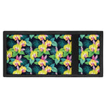 Yellow Orchid Pattern Print Trifold Wallet