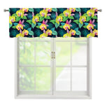 Yellow Orchid Pattern Print Window Valance
