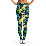 Yellow Orchid Pattern Print Women's Leggings