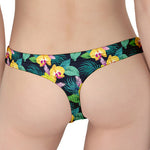 Yellow Orchid Pattern Print Women's Thong